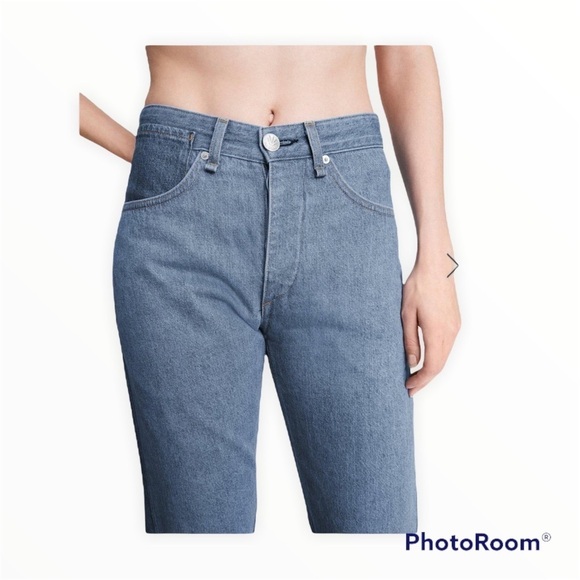 RAG & BONE Color Block Engineer High Rise Ankle Straight Leg Jeans, Size 27 - Picture 5 of 11